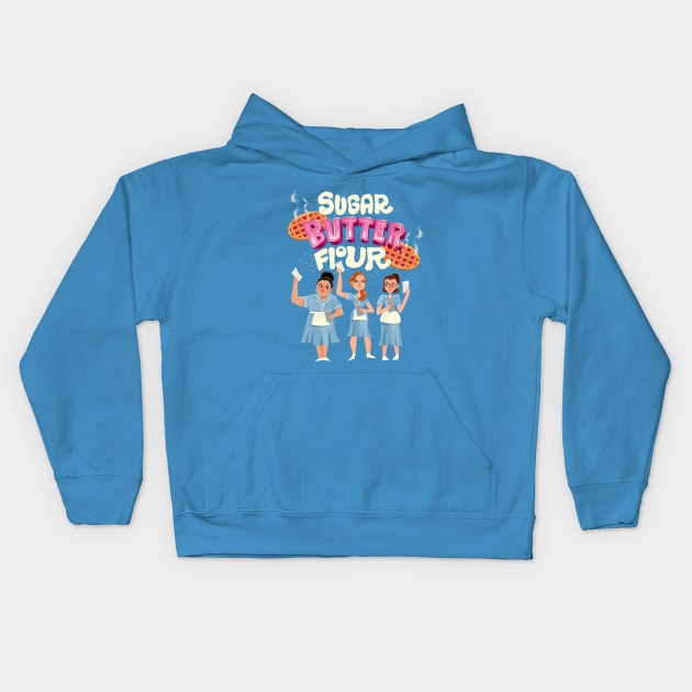 Sugar Butter Flour Kids Hoodie by risarodil